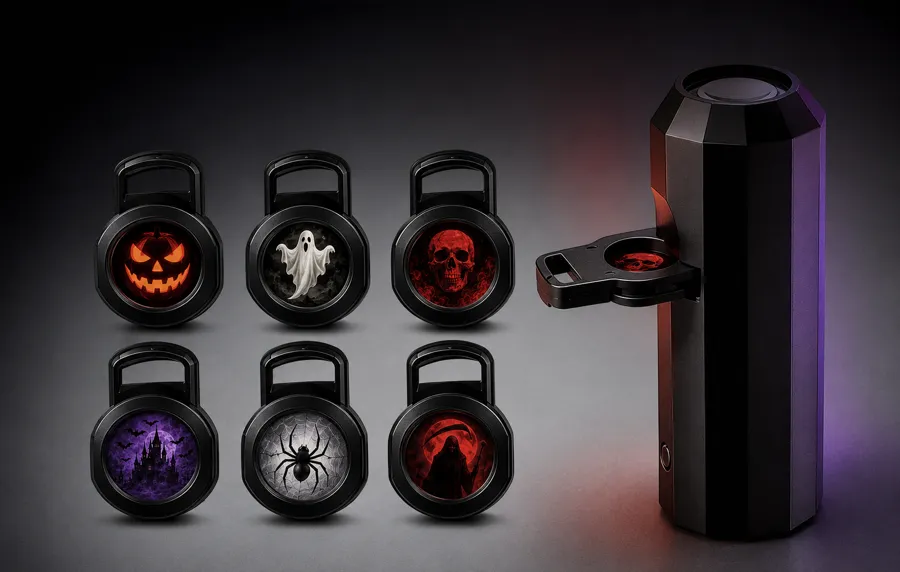 The 6 interchangeable Halloween slides